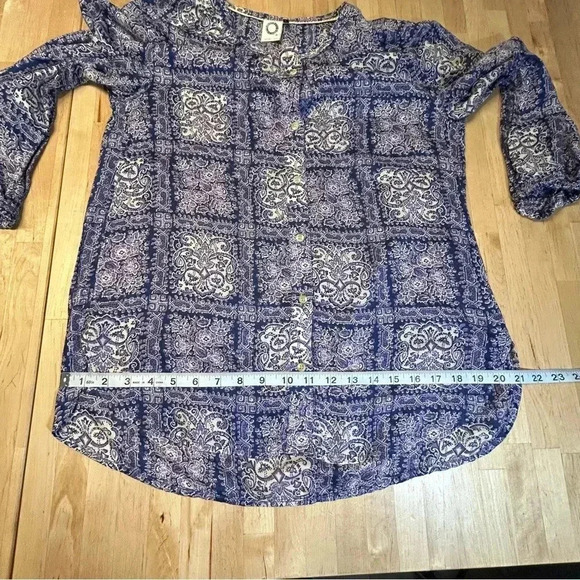 2 for$15 Anthropologie Purple Paisley Tunic Top - Picture 6 of 10